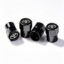 4pc Car Wheel Tire Valve Caps Tyre Stem Covers Airdust Waterproof For Toyota RAV4 Corolla Camry Frontier Supra C-HR Hilux Tacoma WY0 black