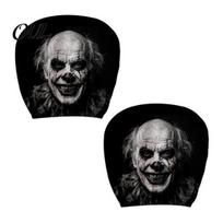 Daily Commute Interior Refresh 2Pcs Ghost Face Car Headrest Covers, Halloween Horror Seat Decorations, Unique Personality Upgrades Universal Q black