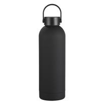 350/500/750/1000ml 304 Stainless Steel Water Bottle, Matte Vacuum Flask with Handle Lid for Sports 1000ml black