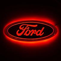 LED šviesos automobilio priekinio variklio dangčio emblema bagažinės ženklelis Lipdukai Ženklelio lipdukas Ford Fiesta Mustang Focus Fusion Explorer Kuga Ecosport 14.5X5.6cm raudona