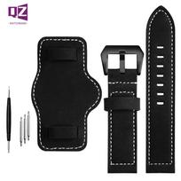 Retro Thick Genuine Leather Watchband for Fossil Panerai Wrist Watch Strap 20 22 24mm 26mm Watch Band Wristwatches Band with Mat 22mm brown