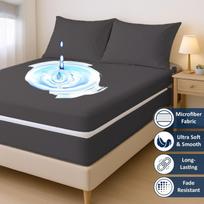 Waterproof Zippered Mattress Cover 360° Full Coverage Microfiber 99x190x30cm white