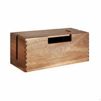Wooden Cable Management Box Finish Hiding Lid Household Storage for Office, Study Room beige