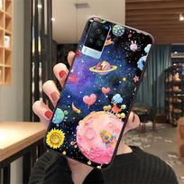 Moon star space astronaut Phone Case for VIVO V21E V21 V23 V23E V2109 Y53S Y33S Y55 Y76 Y31 Y21 Y72 Y01 Y21S Y11S VIVO Y11S black