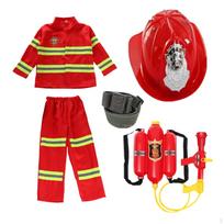 Vaikų ugniagesio kostiumas Apsirengimo drabužiai šventinei veiklai helmet red