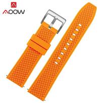 Fluoro Rubber Strap 20mm 22mm Quick Release Soft Sport Waterproof Stainless Steel Butterfly Buckle Men Replacement Watch Band 22mm blue