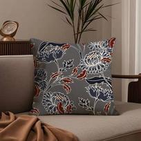 Art Sari Fabric Pillow Case Anti-dustmite Pillowcase Invisible zipper silky short plush Sofa cushion cover 30X30cm pink