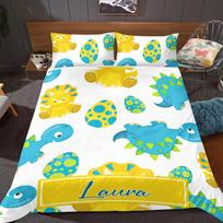 Custom Name Soft Duvet Cover Set Carton Forest Animals Beding Set Twin Ful Quen King for Children Kids Young Girls Young Boys Birthday Weding Gifts 100*200cm Single gray