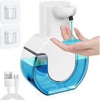 Muilo dozatorius Automatinis sieninis 420 ml elektrinis muilo dozatorius su USB jutikliu Įkraunamas IPX5 vandeniui atsparus muilo dozatorius virtuvėms, vonios kambariui Drops beige