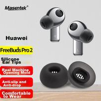 Compatible with FreeBuds Pro 2/3/4/7i Bluetooth, Replacement Soft Silicone Tips, Sports Anti-Slip Accessories, Black Large Size, 1 Pair