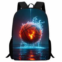 Printed Flame Basketball Student Schoolbag Cartoon Backpack Lightweight Casual Fashion 234 Men And Women 16inch backpack multi