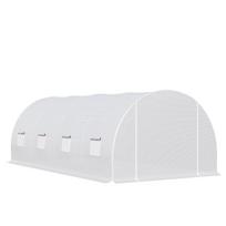 Greenhouse 595x300x200cm Foil Greenhouse Tomato House with Door, Window, Foil Tunnel Made of Galvanized Steel, Planting Tunnel 595 x 300 x 200 cm balta