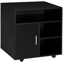 Daugiafunkcinis spausdintuvo stovas biuro stalo šoninis mobilus laikymo vienetas su ratukais, modernaus stiliaus, 60L x 50W x 65.5H cm - Juodas 60 x 50 x 65 cm