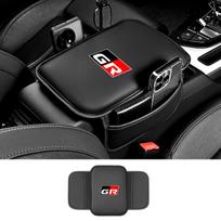 Leather Car Armrest Box Pad Storage Pocket For Toyota GR Gazoo Racing C-HR Yaris Sport Corolla Supra 86 Hilux Cross RAV4 Prius OQ6 juoda