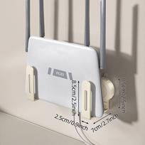 WV No-Drill Router Shelf Holder Wall Bracket Set-Top Box Rack - Easy Install No Screws Required white