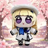 Naujas Anime Fibi pliušinis lėlės žaislas 23 cm Animacinis Wuthering Waves Fibi Dėvi Baltą Uniformą Ir Baltą Kepurę Kimštas Lėlės Dovanos gray