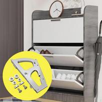 Shoe Cabinet Flip Rack, Double Tier, Stainless Steel, Hardware Accessory StainlessSteel 1Lyr StainlessSteel 1Lyr