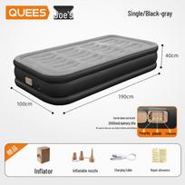 Portable Outdoor Folding Air Mattress for Adults and Children - Thickened for Overnight, Office, or Lawn Use gray