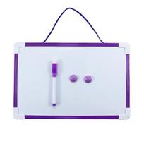 Magnetinės lentos komplektas su pakabinamu lynu su PVC rėmeliu, lygiu rašymo paviršiumi violetinė