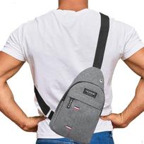Men's Chest Bag Portable Daypack for Walking Camping Trekking Outdoor Climbing white
