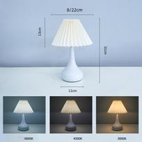 Nordic Pleated Desk Lamp USB Atmosphere Bedroom Bedside Night Light Home Decorate Table Lamps white