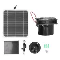 Saulės energija varomas ištraukiamasis ventiliatorius Monokristalinis 50W 12V 6,5 colio saulės skydelio ventiliatoriaus rinkinys su apsauginiu tinkleliu black