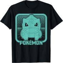 Pokémon - Bulbasaur Retro Gamer Grid T-Shirt M juoda