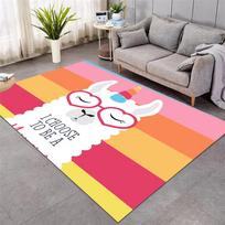 Lama Alpaka Kilimas Juokingi Gyvūnai Plotiniai Kilimai Svetainei Durų Kilimėlis Neslystantys Grindų Kilimėliai Vaikų Ropojimo Kilimėlis Namų Dekoracijos 40x60cm 16x24 inch gray
