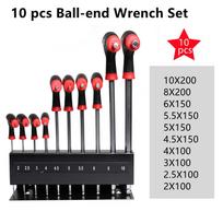 Professional Color Coded Long Hex Key Set,10 Piece Metric Allen Key Set,Easily Access Hard-to-Reach Spots, Includes Storage Case white