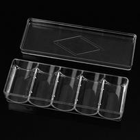 100Chips Professional Acrylic Poker Chip Stand Playing Cards Chip Tray 5 Grids Poker Chip Display Clear Acrylic Chip Trays skaidri
