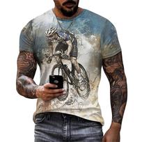 Vintažinis dviračio grafikos marškinėlis vyrams Drabužiai 3D spausdintas dviračio marškinėlis Sportiniai marškinėliai Streetwear Vyriški drabužiai Trumpomis rankovėmis 5XL black