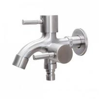 Stainless Steel Washing Machine Faucet With Dual Control For Laundry Room Use gray