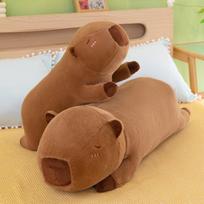 New Kapibara throw pillow capybara doll children's plush toy side sleeping long sleeping pillow gift 40cm brown