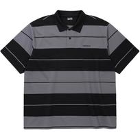 New Era Color Block Striped Simple Letter Button Short Sleeve Polo Shirt Unisex polo shirts 14954626 L gray