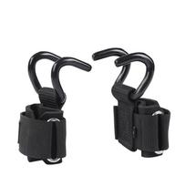 2 vnt. Reguliuojami kabliai Svorio kėlimo kabliai Juodi riešo stiprinimo kabliai Treniruotėms sporto salėje 2Pcs black