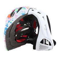 Adjustable Breathable Kids Bike Helmets Toddler Lightweight Full Face Bike Helmets with LED Light White Raven M(52-56cm) black