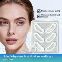3 Pairs Soluble Hyaluronic Acid Microneedle Eye Patches Mask <0.3Mm Under Eye Gel Pads Moisturizing Anti-Wrinkle Patches one size gray