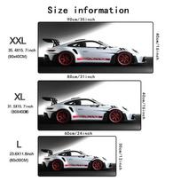 White cool sports car Mouse Pad Large Gaming Anti-Slip Rubber Base Extended Desk Mat Gamer Office Computer Accessories Mousepad 30cmx60cm gray