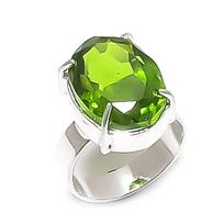Peridot Gemstone 925 Sterling Silver Jewelry Ring Size 6 green