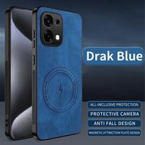 PU Odos Dangtelis OPPO A6 Pro Dėklui Prabangus Automobilinis Magnetinis Kieto Plastiko Atsparus Smūgiams Telefono Dangtelis Apsauginis Dėklas for OPPO A6 Pro mėlyna