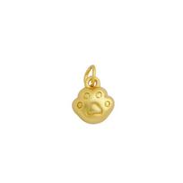 Gold-Plated Cat & Bear Paw Pendant - Fashion Jewelry DIY Accessory beige