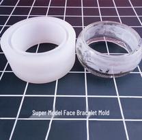 Ultra-Wide Epoxy Resin Bracelet Mold for DIY Handmade Jewelry Wide Surface Bracelet Mold (62mm) gray