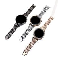 22mm Quick Release Shiny Metal Watch Strap with Dual Diamond Rows for Samsung & Huawei GT Series 20mm sidabras