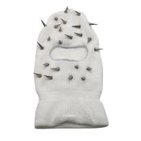 Fashionable Balaclava Studded Beanies Elastic Knit Design Multiple Hues For Trendy Looks juoda