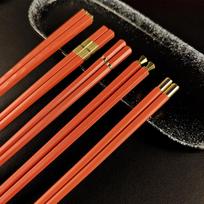 Orange 5 Pairs Chinese Chopsticks Sushi Sticks Korean Chopsticks Reusable Alloy Chop Sticks Kitchen Tableware Tool Accessories ZX oranžinė