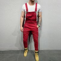 Vyriški madingi džinsiniai dirželiai skalbti kombinezonas Streetwear kišeninės kelnės M kamufliažas