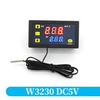 W3230 12V 24V AC110-220V Probe line 20A Digital Temperature Control LED Display Thermostat With Heat/Cooling Control Instrument DC5V black