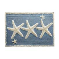 40x60cm Crystal Velvet Starfish Pattern Non-Slip Floor Mat Durable Soft Texture Bath Rug for Living Room Bedroom gray