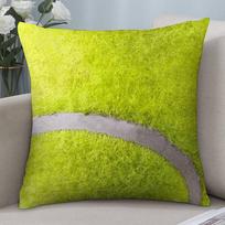 Fashion Tennis Ball Pillow Case Short Plush Double-Sided Print Square Throw Pillow Covers Sofa Home Cushion Decor Short plush 18*18(CM)-1Pcs yellow