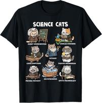 Science Cats Funny Scientist Pun Cat Lover Math Teacher T-Shirt L gray